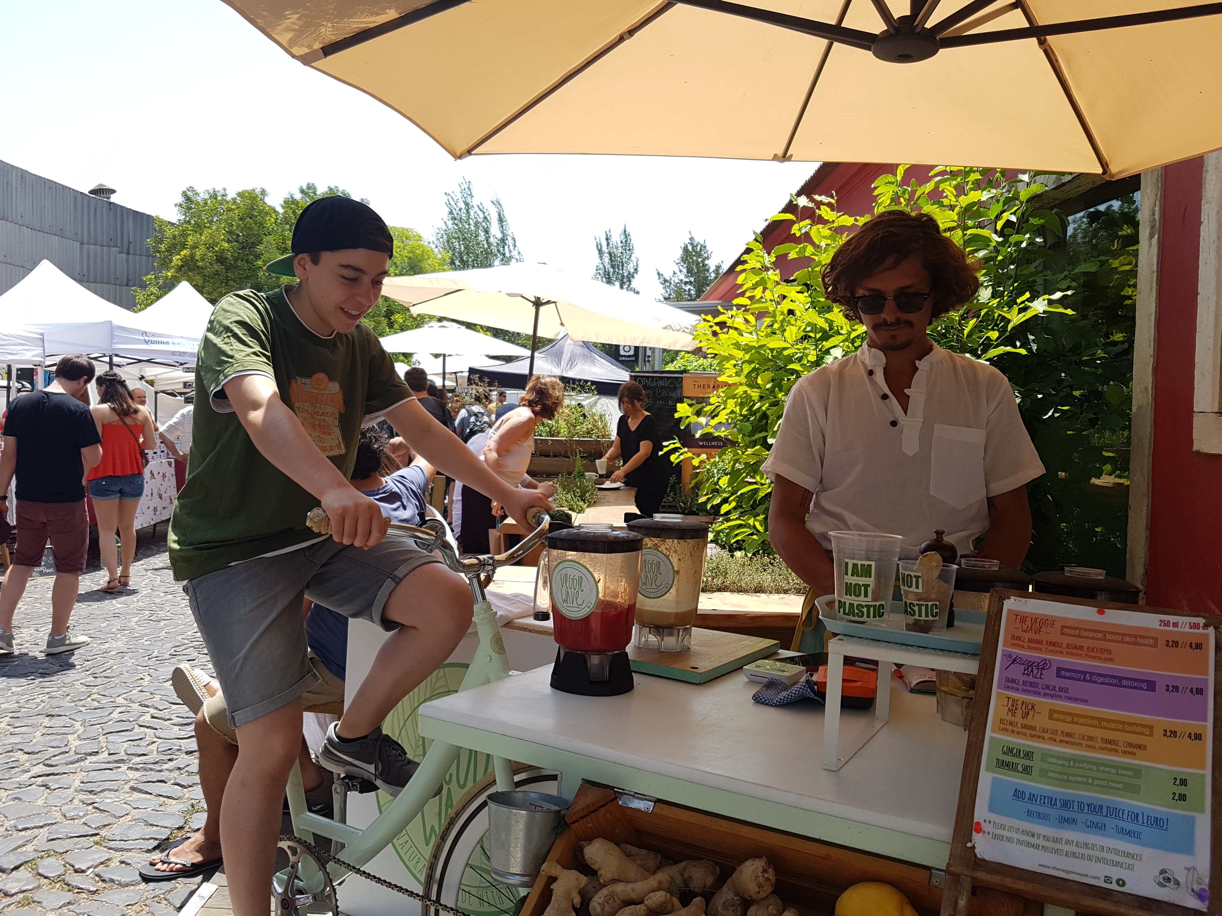 Me making a smoothie with a bike powered blender